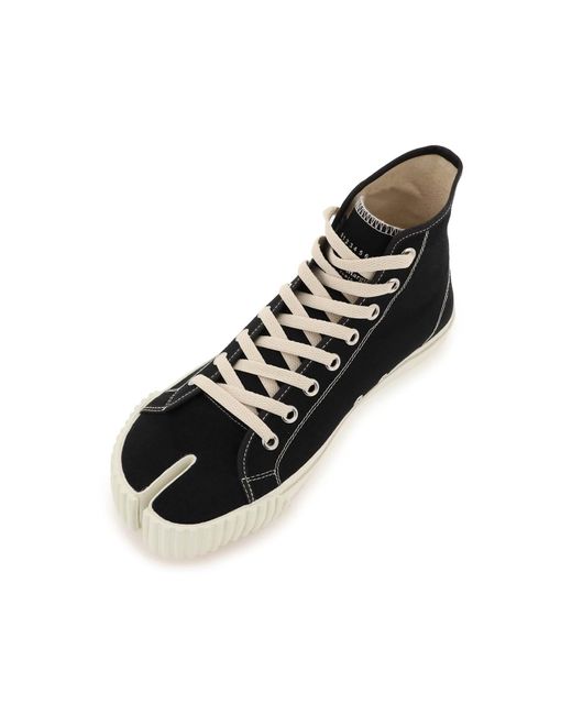 Maison Margiela Black Hi-top Tabi Canvas Sneakers for men
