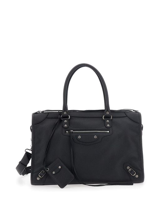 Balenciaga Black Handbag Grainy Leather Calf Handbags for men