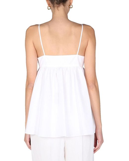 Aspesi White Poplin Top Cotton Tops