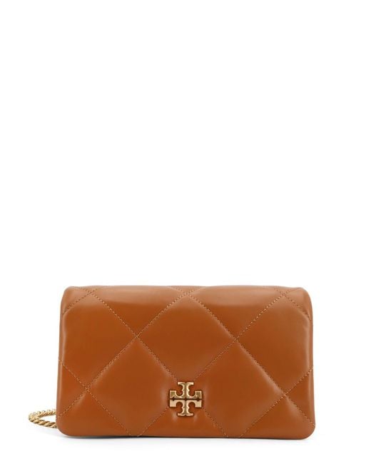 Tory Burch Brown Kira Matelassé Leather Shoulder Bag