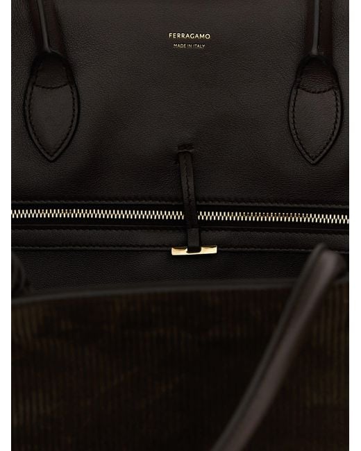 Ferragamo Black Hug (L) Hand Bags