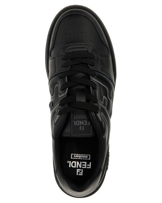 Fendi Black Match Leather Sneakers for men