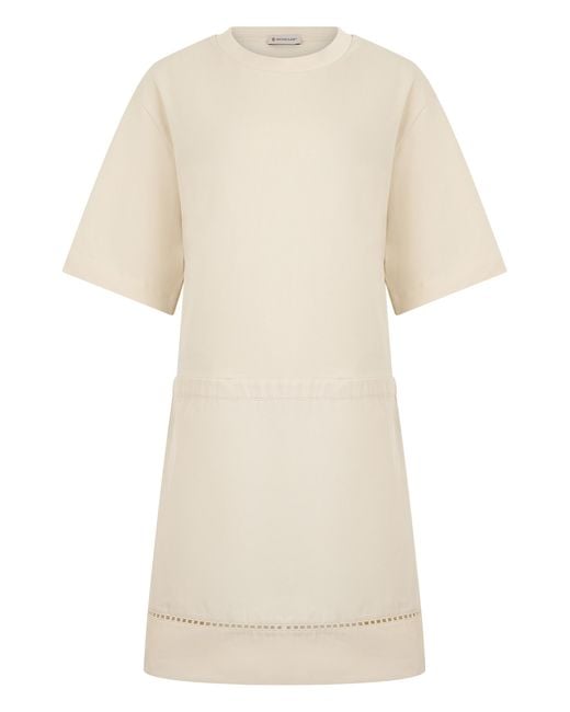 Moncler Natural Mini T-Shirt Dress Cotton
