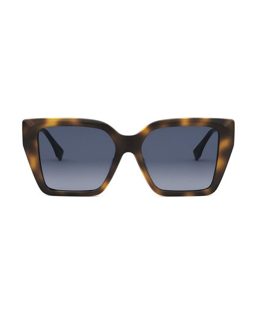 Fendi Blue Fe40161I Ff Diamonds 52W Havana Acetate Occhiali Da Sole