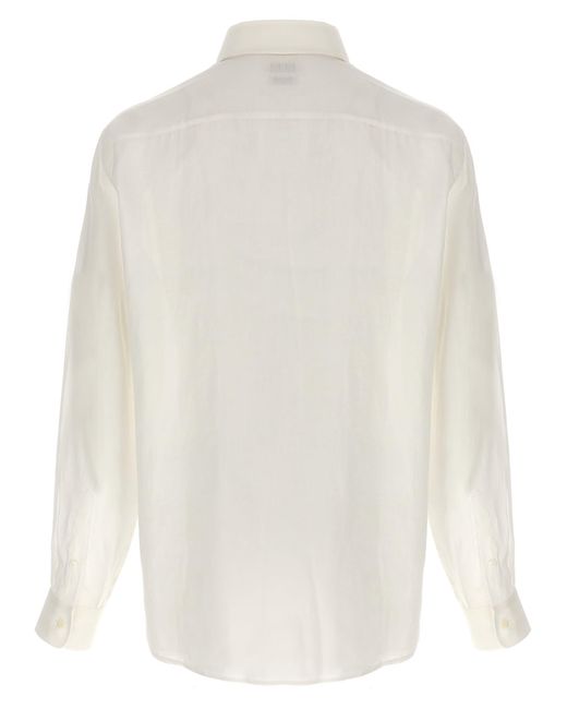 Brunello Cucinelli White Linen Shirt Shirt, Blouse for men