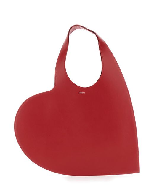 Coperni Red Heart-Shaped Handbag With Embossed Logo Lettering On The Front