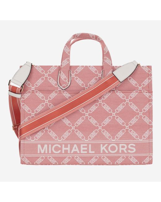 Michael Kors Pink Gigi Bag Large Cotton Canvas