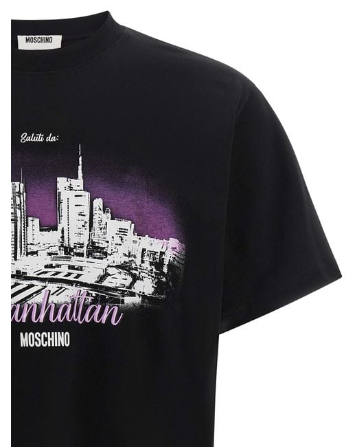 Moschino Black Cotton T-Shirt for men