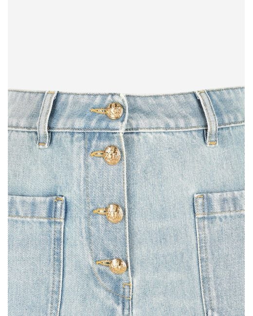 Valentino Blue Jeans With Buttons Cotton