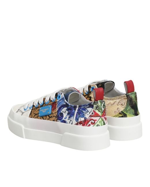 Dolce & Gabbana Multicolor Patchwork Low Top Sneakers Shoes Co+Se+Vi+05Lf