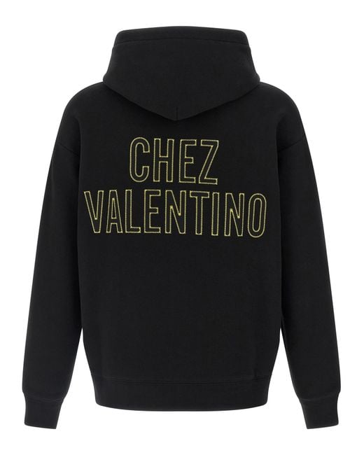 Valentino Garavani Blue Hoodie Cotton Sweatshirt for men