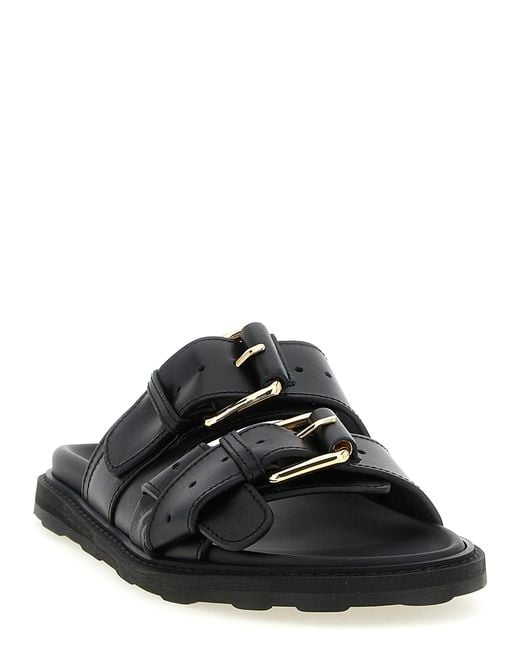 Moschino Black Double Strap Sandals