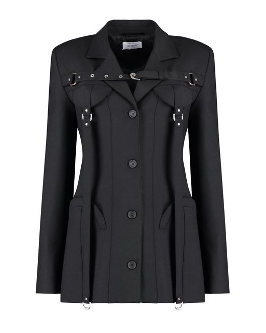 Off-White c/o Virgil Abloh Black Wool Blend Blazer Virgin Jacket