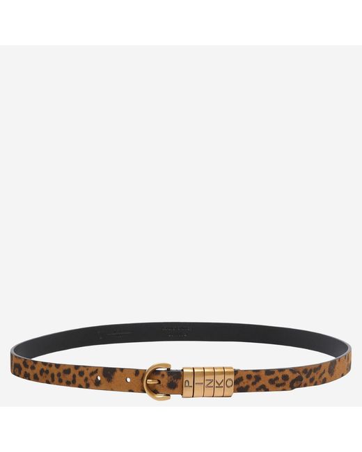 Pinko Metallic Suede Leather Belt With Logo