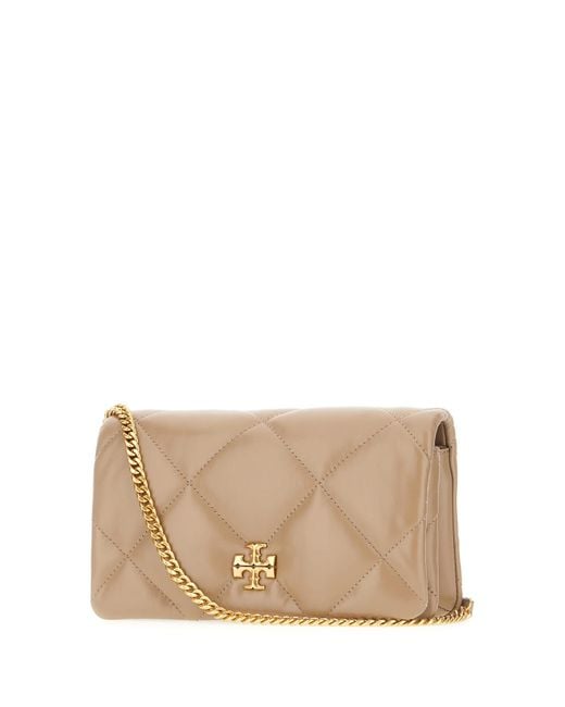 Tory Burch Natural Cappuccino Nappa Leather Kira Crossbody Bag