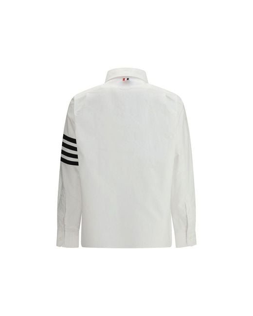 Thom Browne White Cotton Dress Shirt for men