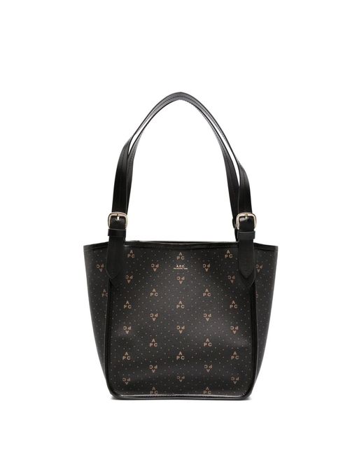 A.P.C. Black Cabas Poppy Small Tote Bag