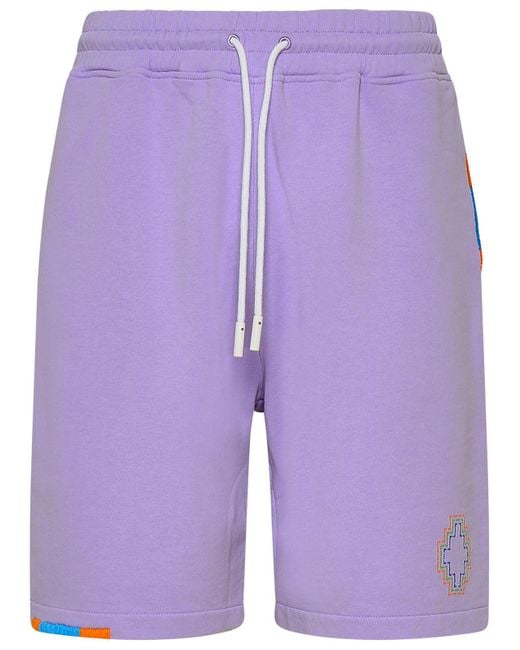 Marcelo Burlon Purple County Of Milan Lilac Cotton Bermuda Shorts for men