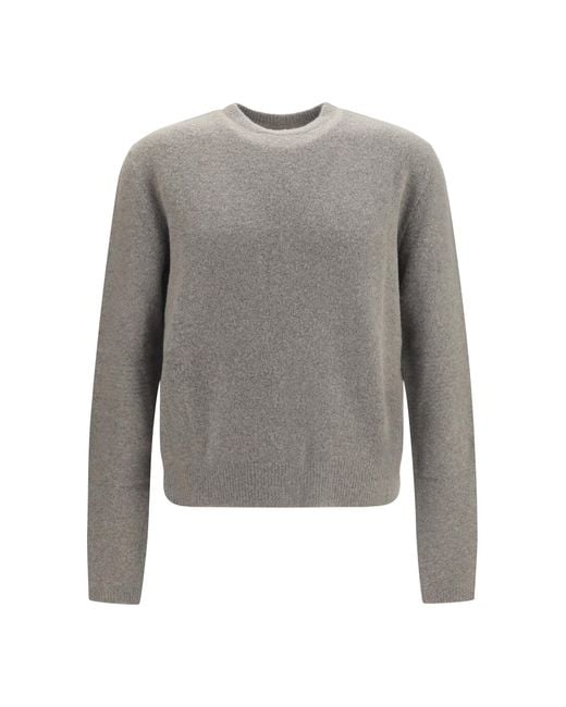 Rick Owens Gray Cashmere-Blend Crewneck Sweater for men
