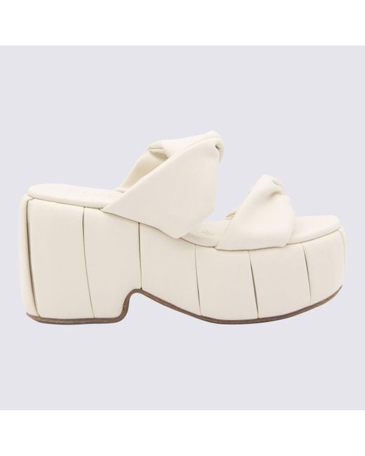 THEMOIRÈ White Faux Leather Andromeda Sandals