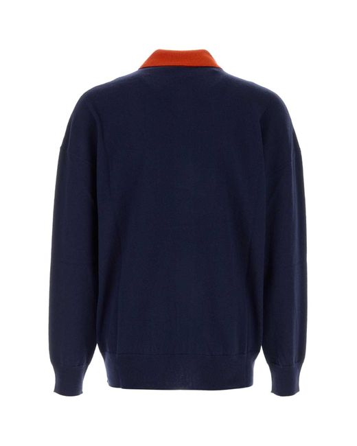 Loewe Dark Blue Wool Cardigan for men