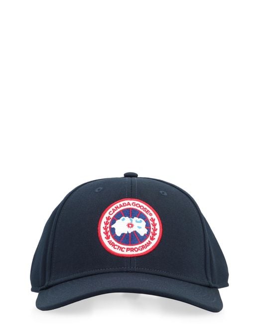 Canada Goose Blue Arctic Disc Logo Baseball Cap Polyester Hat for men