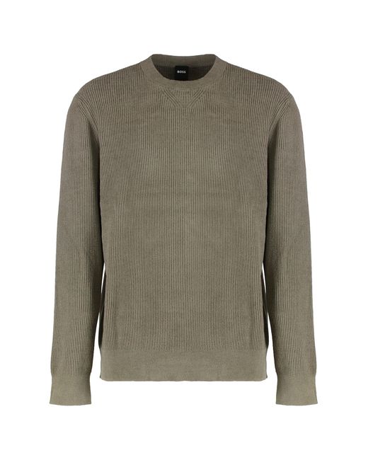 Boss Green Sweater With Velvet Ribbed Effect for men