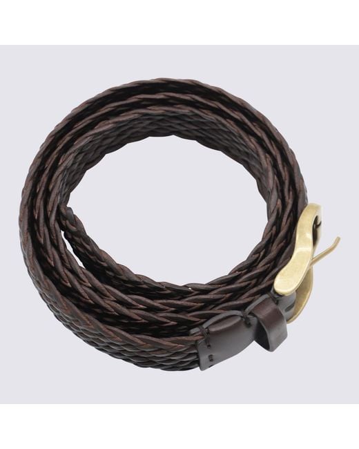 Brunello Cucinelli Black Dark Leather Belt for men