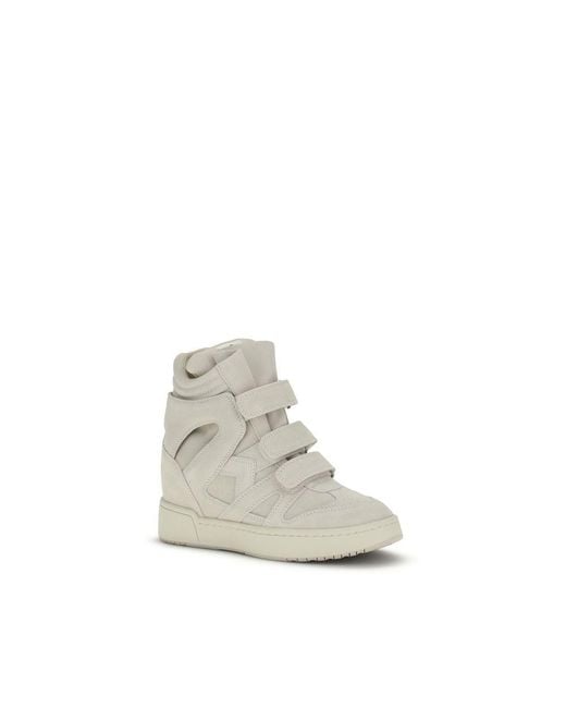 Isabel Marant White Calf Leather Bos Taurus Platform Sneakers