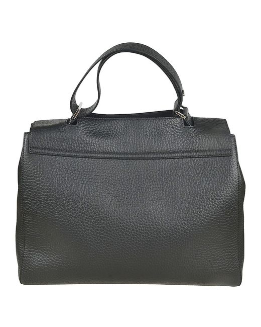 Orciani Black Logo Top Handle Tote