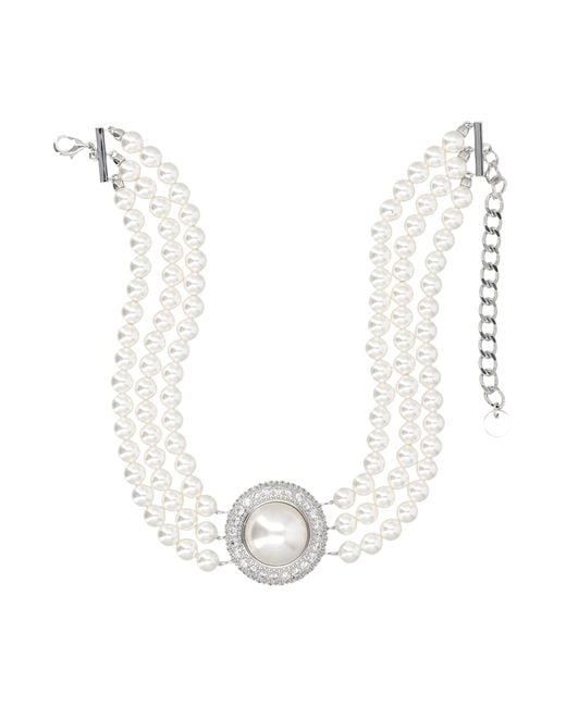 Self-Portrait White Small Crystal Pearl Choker