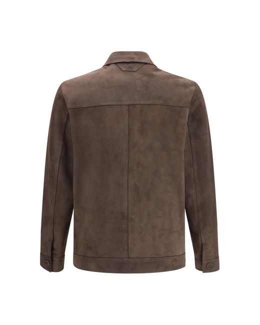 Salvatore Santoro Brown Leather Jacket for men