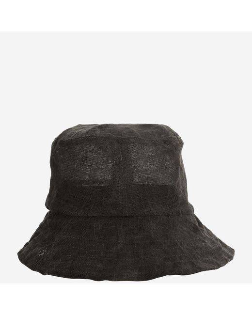 Reinhard Plank Black Linen Bucket Hat