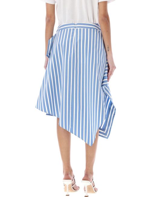 J.W. Anderson Blue Striped Midi Skirt