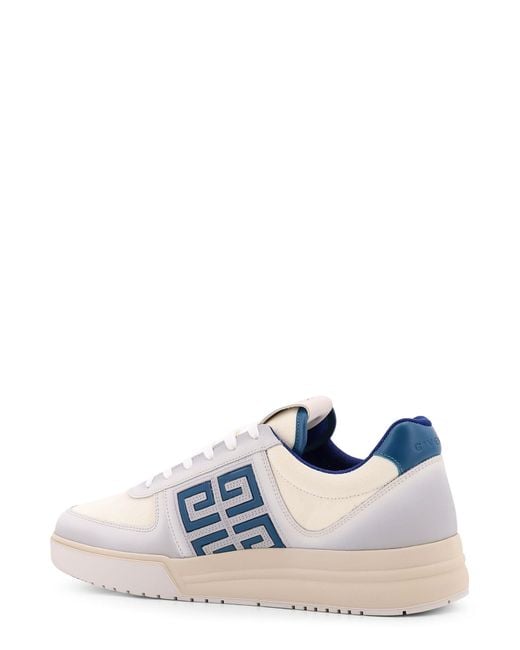 Givenchy Blue G4 Low-Top Canvas And Leather Sneakers With Iconic Detail for men