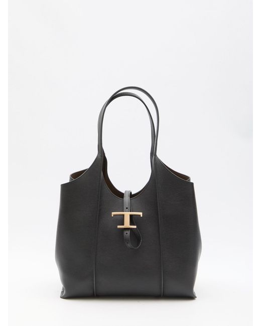 Tod's Black T Timeless Small Shopping Bag