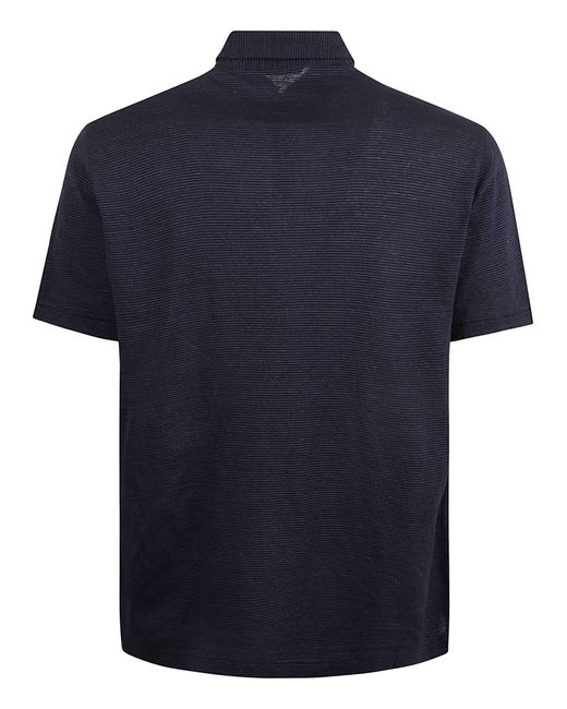 Zanone Blue Side Slit Regular Polo Shirt for men