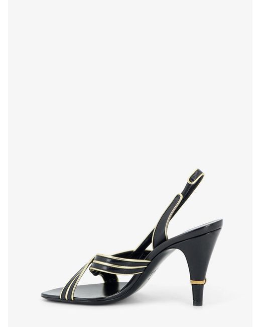 Versace Gianni Leather Sandals With Contrasting Metallic Profiles