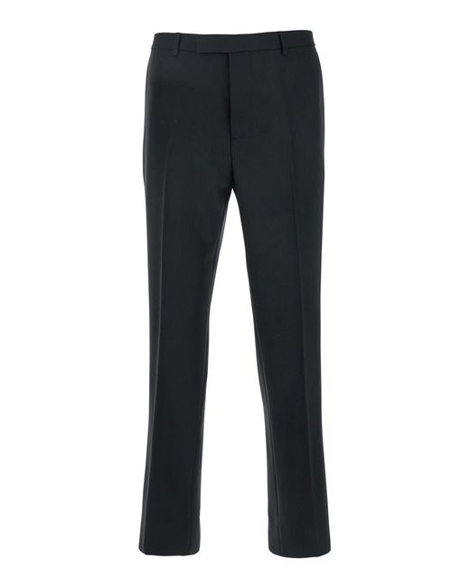 Gucci Blue Tailored Pants With Gg Logo Embroidered On The Back for men
