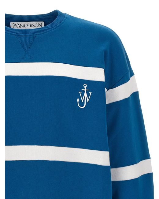 J.W. Anderson Blue Striped Sweatshirt for men