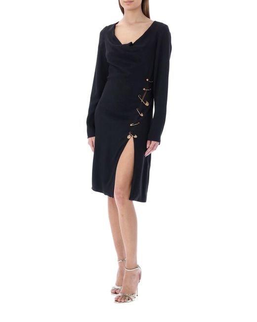 Versace Synthetic Safety Pins Evening Dress in Black Lyst