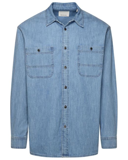 Isabel Marant Blue 'Vhelynton' Cotton Shirt for men