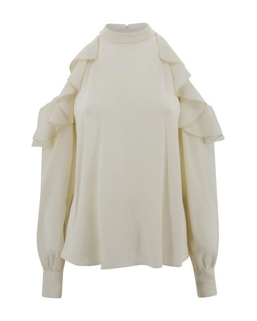 Etro White Draped Detail Blouse