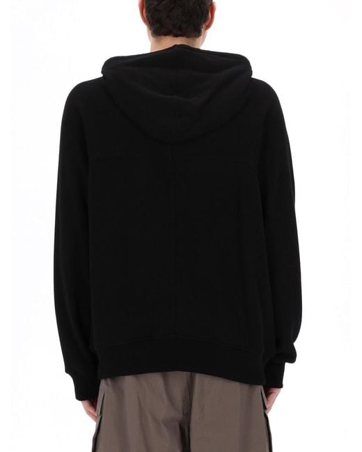 Rick Owens Black Windbreaker Sweatshirt Cotton Sweatshirts for men
