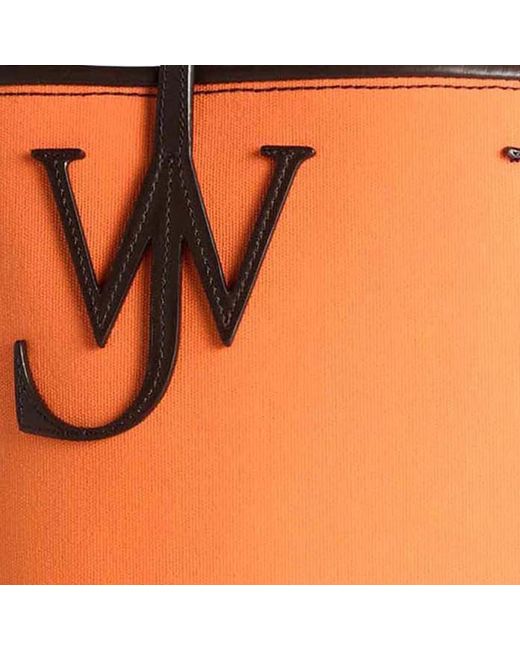 J.W. Anderson Orange Small Anchor Tote Bag Cotton Shoulder
