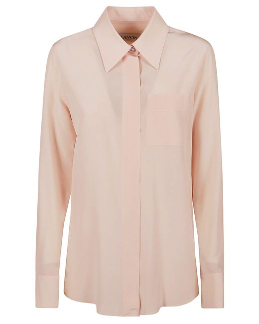 Lanvin Pink Semi-sheer Crepe Shirt