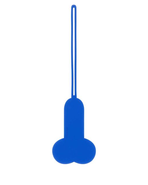 J.W. Anderson Blue Rubber Penis Key Ring