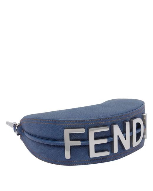 Fendi Blue Mini Graphy Hobo Bag