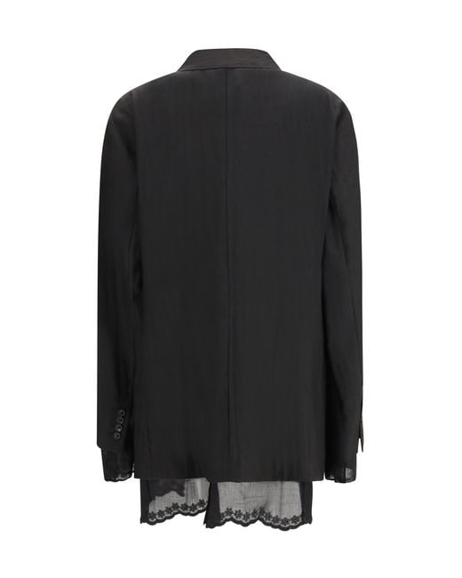 Our Legacy Black Reversible Drip Single Breasted Blazer