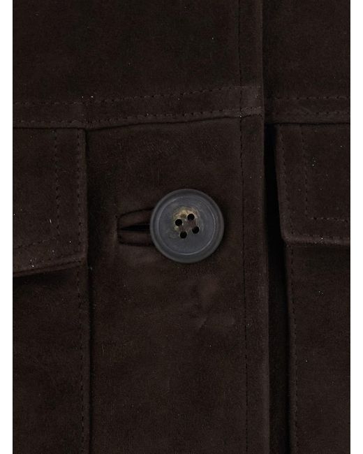 Semicouture Black Jacket Penny Suede Viscose And Polyester Coat